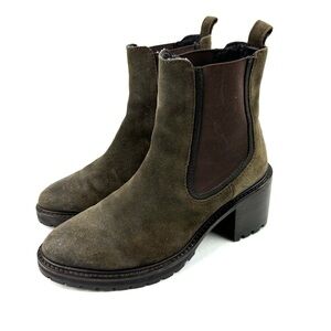 Thursday Boot Co Knockout Boots 5.5 Dark Olive Suede Womens Heeled Bootie